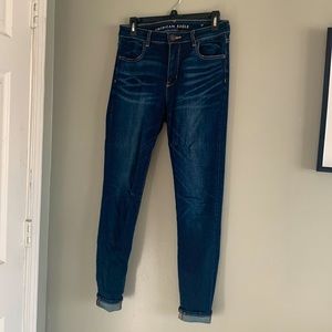 Dark wash skinny jeans